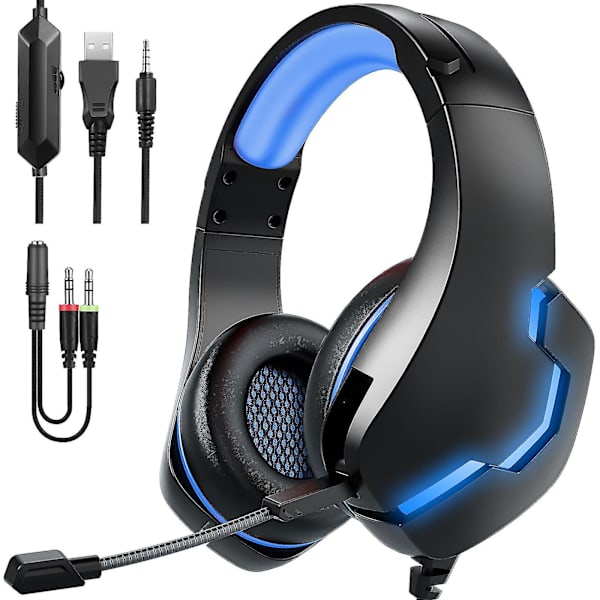 J10 Headset Kablet Headset Trådstyret Lysende E-sport Mobilspil Headset Computertilbehør