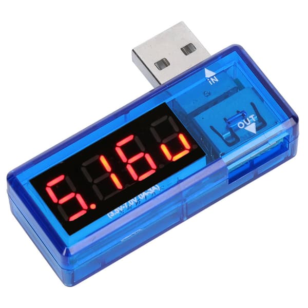 2 stk. USB-detektor Strømspændingstester Voltmeter Amperemeter Bærbar til mobiltelefonopladere Blå