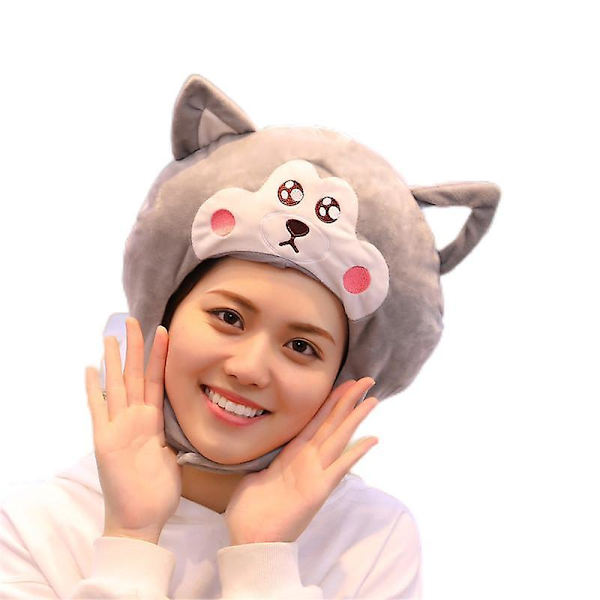 Loma Söpö Hat Pullover Sarjakuva Hauska Valokuva Rekvisiitta Lahja grey husky headgear