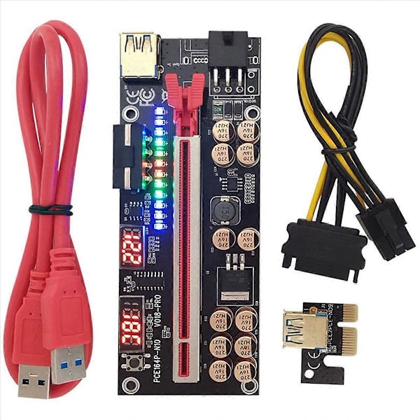 【BQ】VER018 PRO PCI-E Riser-kort USB 3.0-kabel 018 PLUS PCI Express (rød)