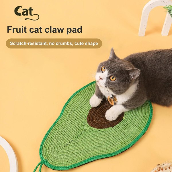 Pet Claw hiomakone Bittålig Lindra tristess Söt avokado muoto Pet Katt Sisal Skrapmatta Husdjurstillbehör Avocado