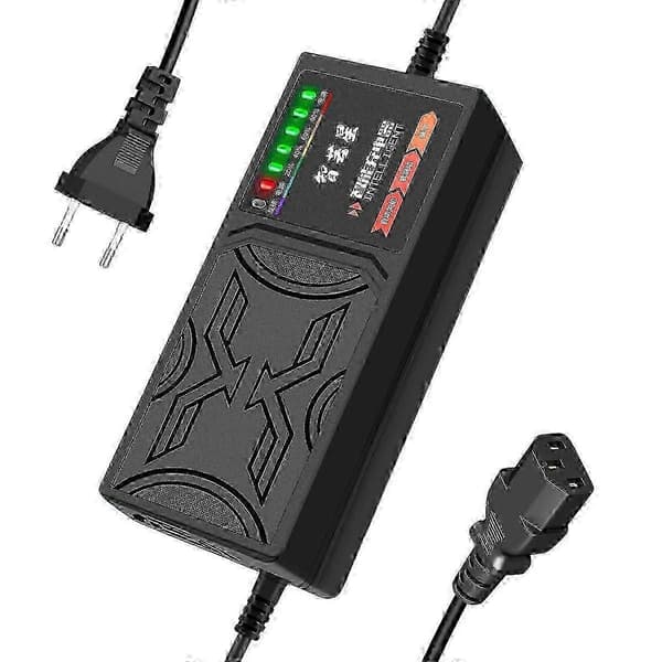 60V 20AH Lader for elbil 7 Lysdisplay Strømdisplay Strømlekkasjebeskyttelse/Full Puls black