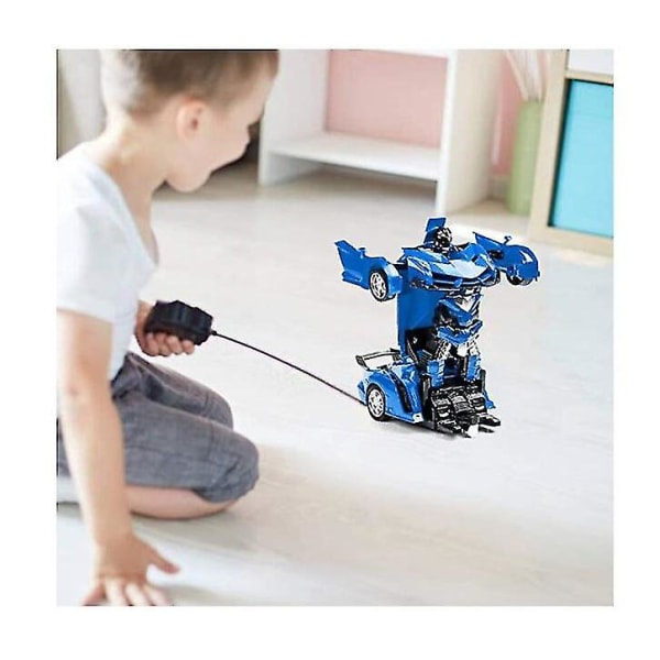 Robotbil som transformerer leker med fjernkontroll Blue