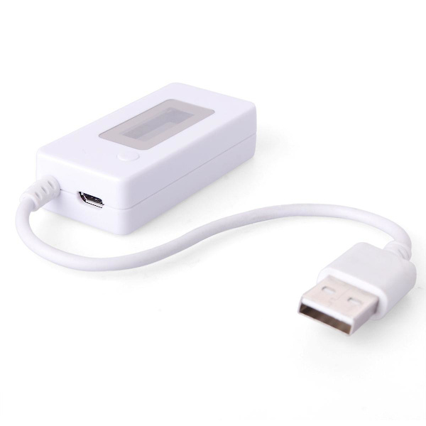 LCD- USB laturin kapasiteetin virtajännitteen testausmittari puhelimen power white