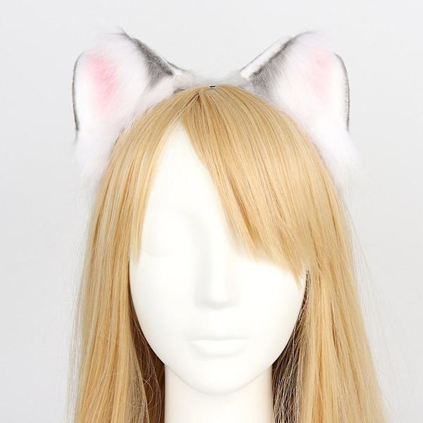 Lolita For Cat Ears Pannband Hårbåge Simulering Plysch Animal Ear Headdress Yellow