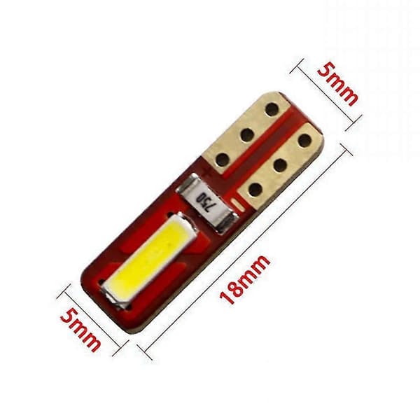 10 stk Automobid Instrumentlampe T5 7020 2smd Konsollblinklys LED Annet