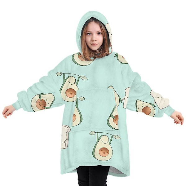 Barntryckt överdimensionerad jätte stor huvtröja filt huvtröja i fleece Pattern 6