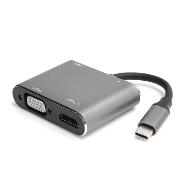 Type C til HD Multimedia Interface VGA USB3.0 USB-C Dokkingstasjon 4-i-1 USB-C Konverter 4K