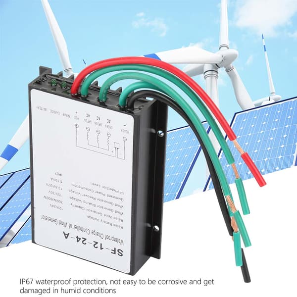 12V/24V 300W/600W Vandtæt Vindmølle Generator Ladecontroller Regulator