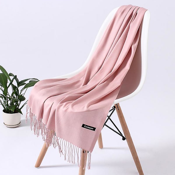 Mode Ensfarvet 2022 Kvinder Tørklæde Vinter Hijabs kvaster Lange Damesjaler Cashmere Ligesom Pashmina Bandana Tørklæder Wraps Echarpe FYR110-11