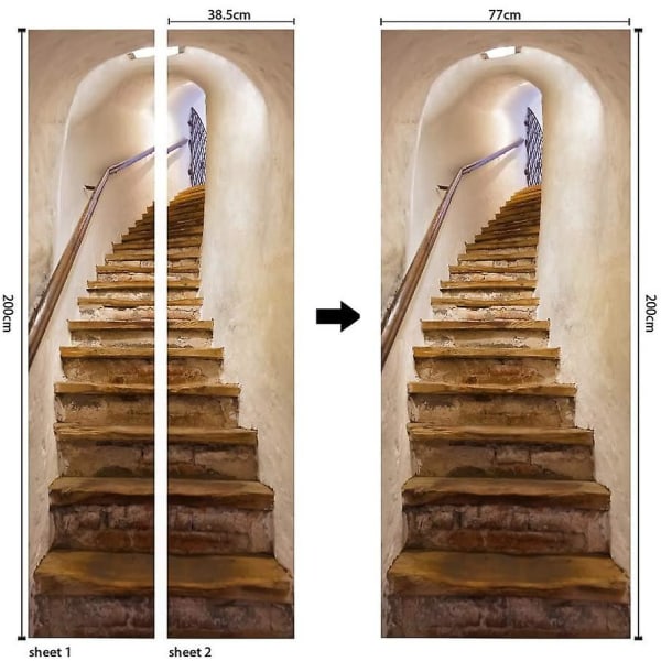 3d Interior Door Stickers Decoration Trompe Wall Sticker Stairs Bathroom Poster