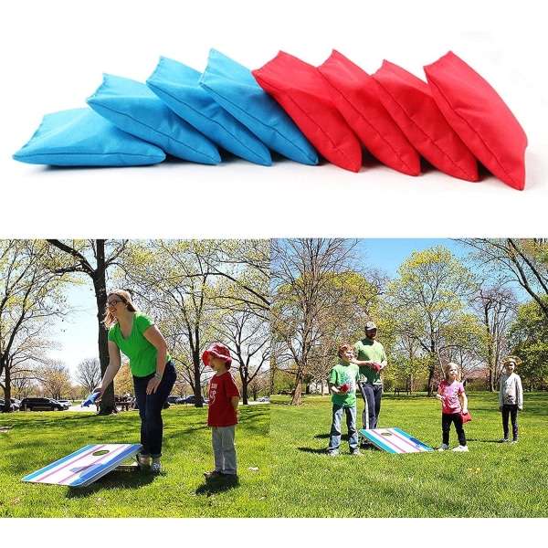 Cornhole-påsar, 8-pack nylon , tyg Cornhole-påsar, 4 röda + 4 blå