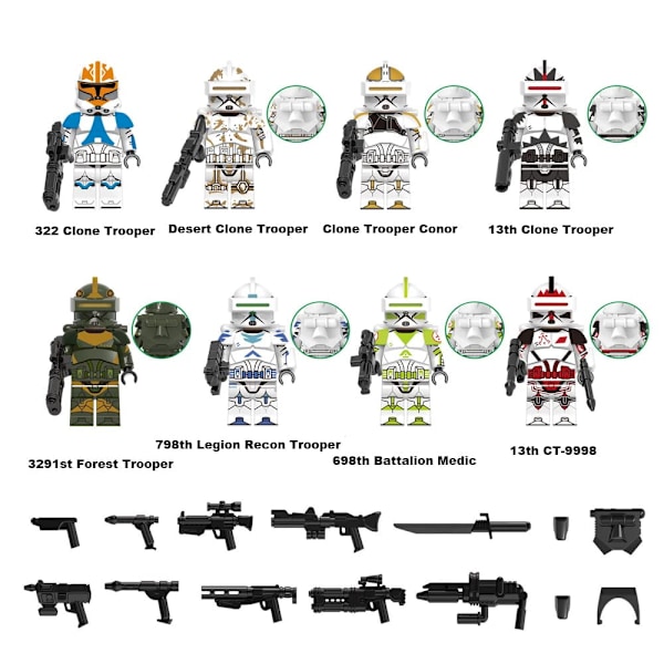 St. Star War Minifigurer Clone Trooper Actionfigurer Byggklossar Set