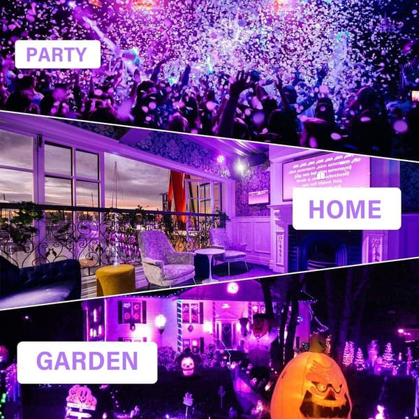 【BQ】3-pack UV LED Lila Svart Ljusremsa, 4,5W 2m USB 5V Drivs