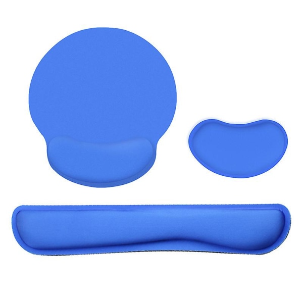 Memory Foam Keyboard Wrist Rest Mouse Pad Mouse Wrist Rest Support Set Royal Blue