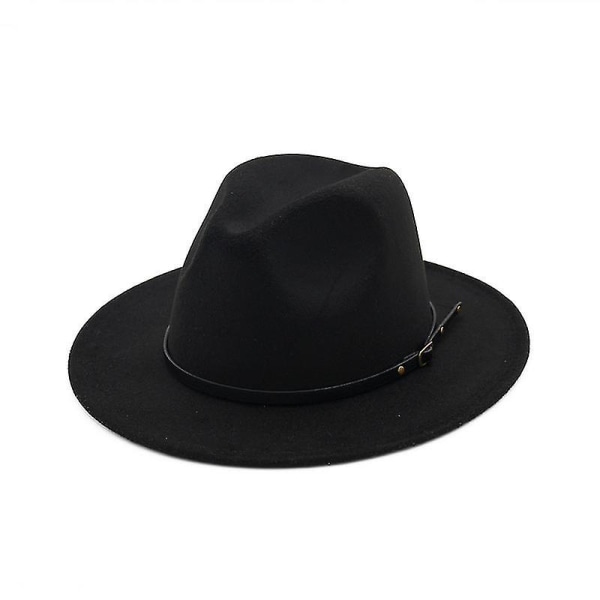 Kvinnor eller män Fedora-hatt i yllefilt black