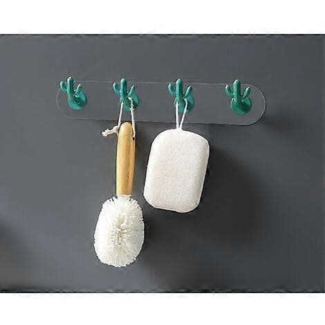 [BQ] Mark-free Hooks Cactus Hooks Scandinavian Style Wall-mounted Bathroom Hooks No Punching (Two Rows)