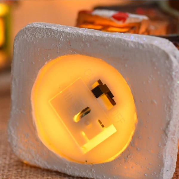 Harpiks julescene LED dekoration, festlig ferie bordplade ornament