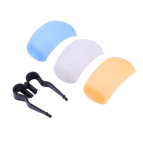 3 Farver 3 i 1 Pop Up Flash Diffuser Cover til DSLR SLR Kameraer
