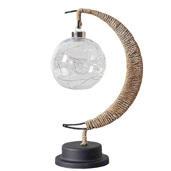 Dekorativ bordslampa, Moon Night Lamp Winding Bomullstråd Led Light Lamp style 5