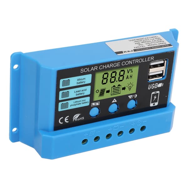 Solar Charge Controller 10A til 12V 24V Batteri Gadelygte PV Panel