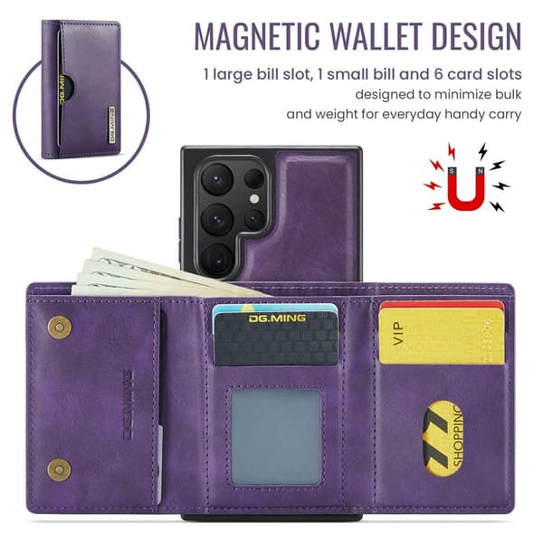 【BQ】DG.Ming Wallet Case for Samsung Galaxy S26 Ultra RFID Blocking - Purple