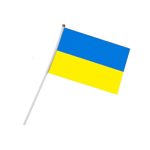 War Peace 5kpl Ukrainan lippulippu, Ukraina 14*21cm Kädessä pidettävä minilippu valkoisella tangolla
