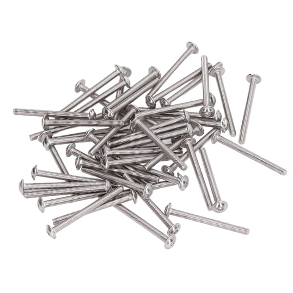 50 stk. Flangede knaphovedskruer A2‑70 Rustfrit stål Knaphoveder Socket Caps Bolte KitM3x30mm