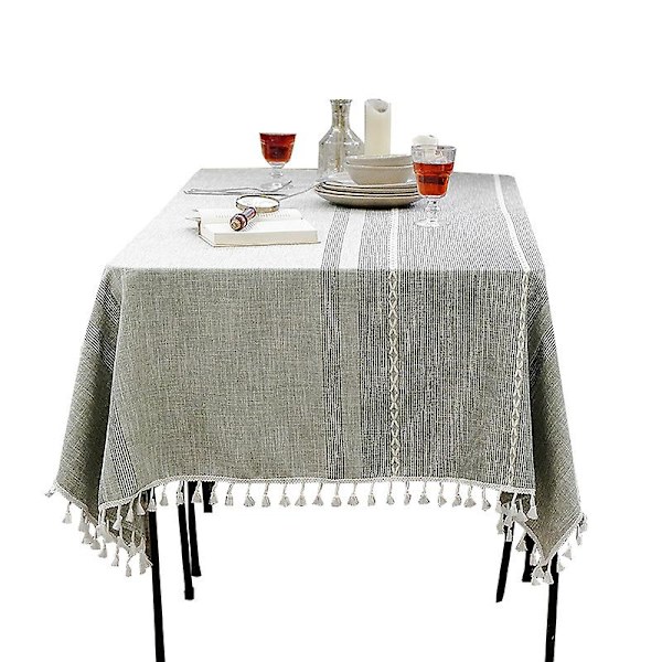 Bordsduk grå tofs i vinddammtät bomullslinne 60*60cm