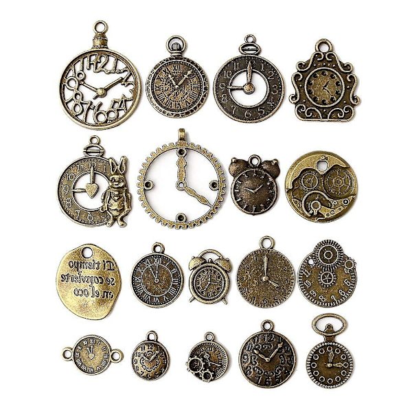 20 stk./sæt ur vedhæng charms, flerfarvet blandet antik bronze ur Gear tandhjul charms Steampunk ur vedhæng