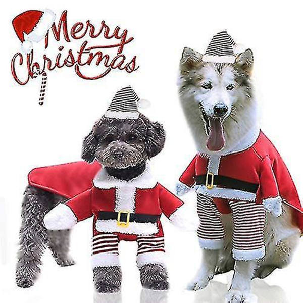 Pet Julekostume Hunde Cosplay Outfit Puppy Kitty Festtøj Kjole M