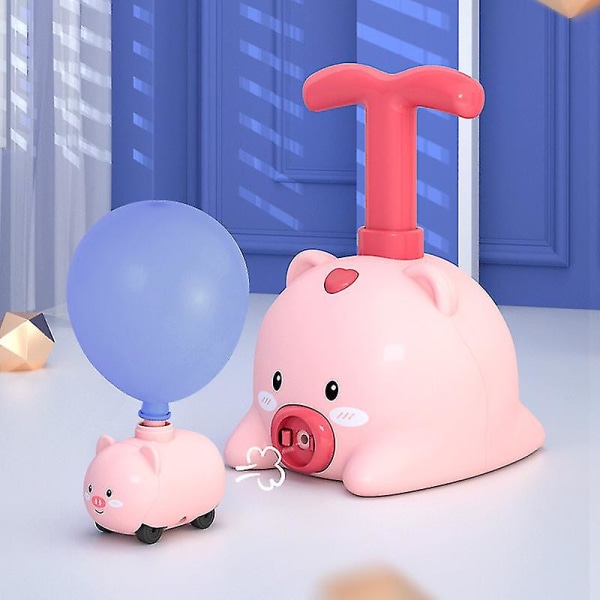 Hhcx-power Balloon Car Toy Inertial Power Balloon Education Science Puzzle Fun Toys For Children Christmas Gift fly pig