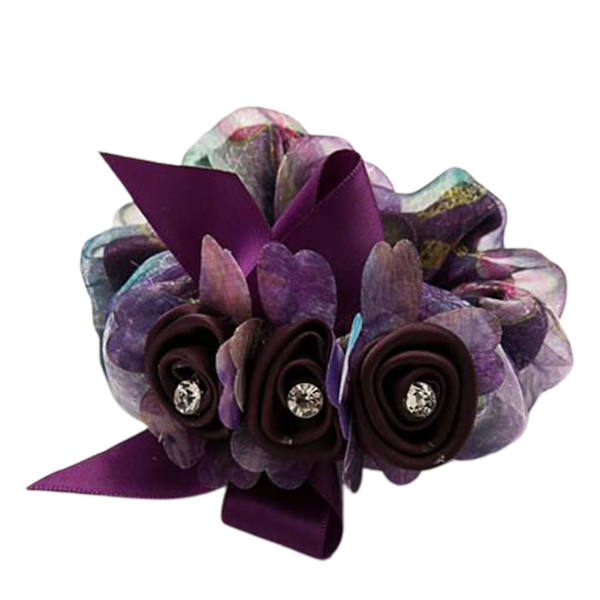 Kukkakoristelu Hiussolmio Tekohelmi Elegant Helmet Nuttura Hiussormus Hiustarvikkeet Harmahtava Purppura Greyish Purple
