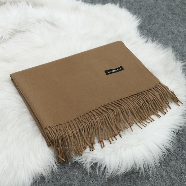 Dam varm lång sjal Vinter varm stor halsduk Camel Camel Camel