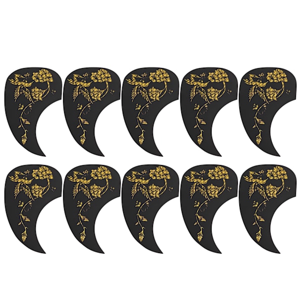 10 st PVC Gitarrskyddsplattor Akustisk Gitarr Repskydd Guld Stränginstrument Tillbehör