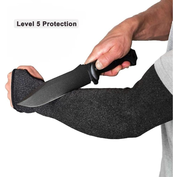 1 par Anti Cut Arm Sleeve Skærbestandigt Arm Cover Heavy Duty Beskyttelsesærmer Bidsikker armbeskytter Black 40cm