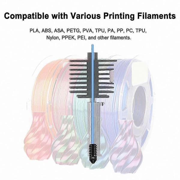 6 stk 0,4 mm herdede ståldyser for Bambu Lab A1/A1 Mini 3D-skriver, reservedeler til hotend-ekstruder