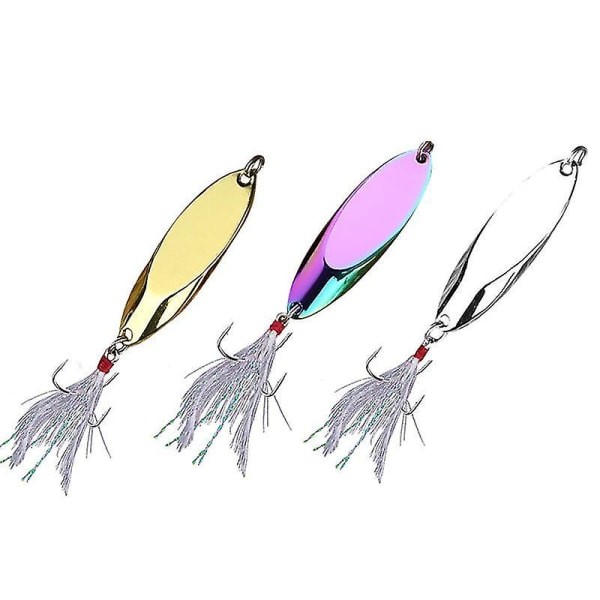 10st Metall Spinner Sked Lures Fiskedrag Konstgjorda Fiskedrag Fiskeredskap 10Pcs Gold 20g