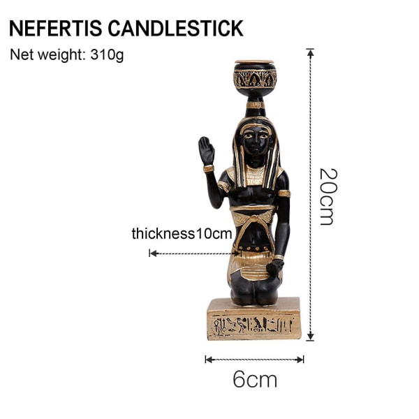 Lysestake For Wick Candle Egyptisk Farao Lysestake Resin Statue Innflyttingsgaver C