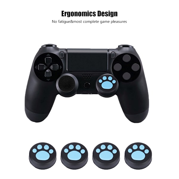 4 st Blå Silikon Joystick Grepp Skyddskåpa för PS3 PS4 Switch Pro Controller