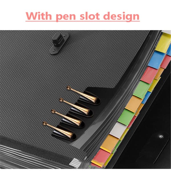 Expanding Leather File Organizer with 26 Pockets, Portable Large Capacity Accordion Folder