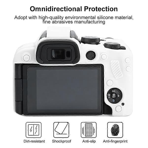 【BQ】Canon EOS R10 pehmeä silikonisuojakotelo White