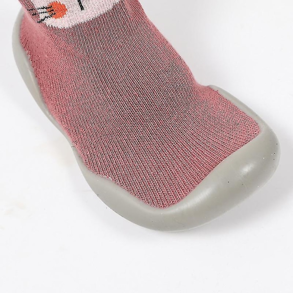 Baby taaperoille liukastumista estävät tohvelit lattia hengittävät paksut talven lämpimät kengät sukat Pink rabbit 28and29