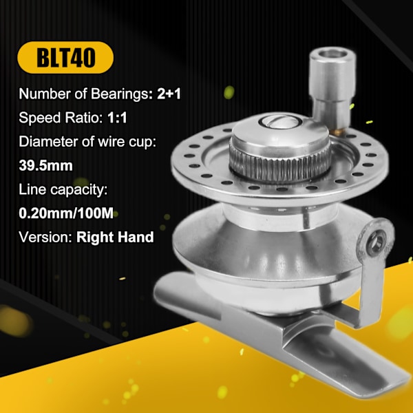 Full Metal Raft Reel - Fiskehjul för is-, klipp- och flugfiske utomhus, BLT40