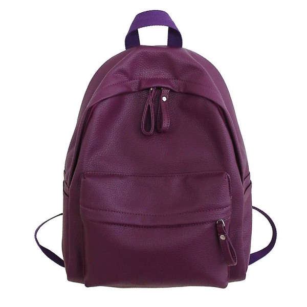 Mode ryggsäck högkvalitativt PU-läder ryggsäck för kvinnor för tonårsflickor Skolaxelväska Bagpack Mochila Ryggsäck Lila Purple