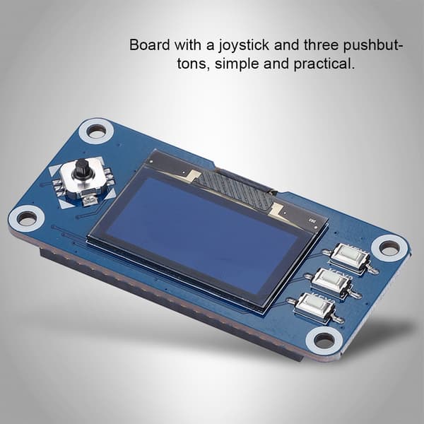OLED-skjermhatt for Raspberry Pi 2B/3B/Zero/Zero W