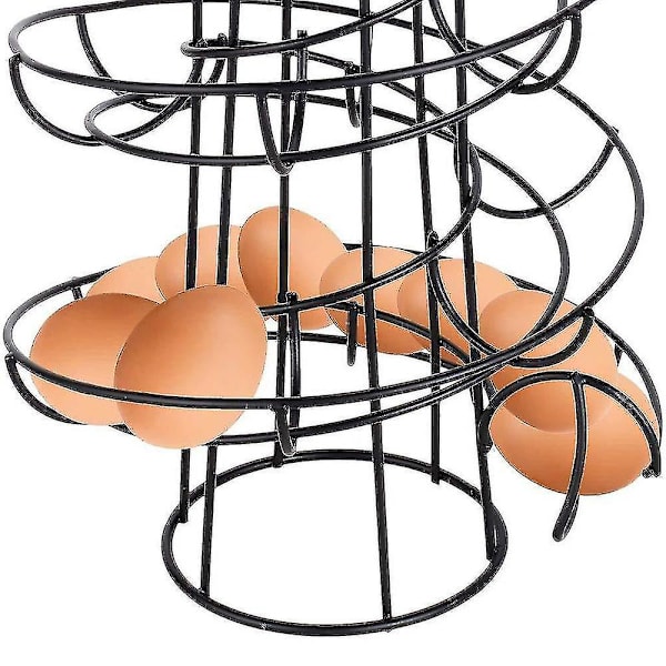 Hhcx-kitchen Spiral Egg Holder Stand Rack Storage Holds Practical Tool Sliver gray