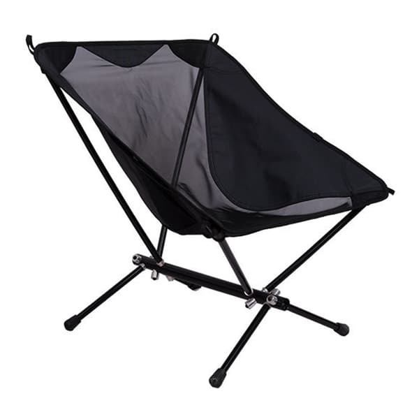 Bærbar Ergonomisk Udendørs Klapstol til Camping Vandreture Strandrejser Picnic Sort