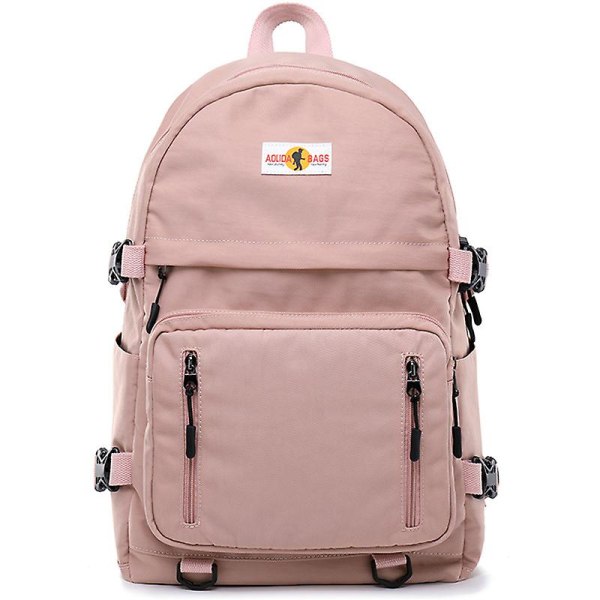 Ryggsäck Tonåring skolryggsäck med USB laptop skolväska Pink