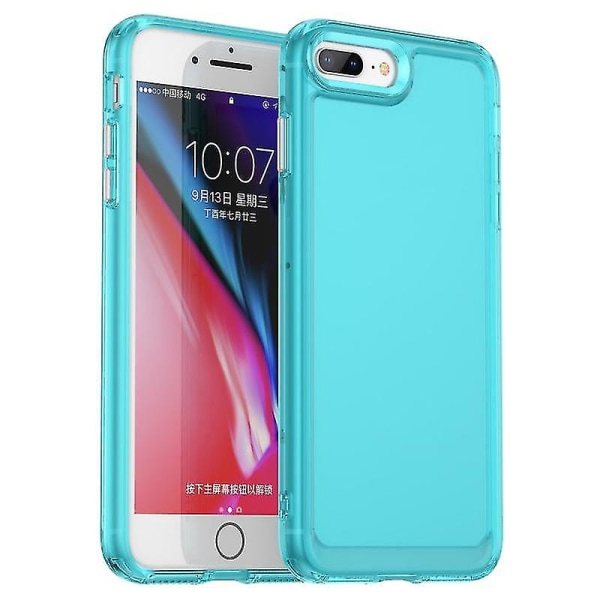 Candy Series Tpu telefontaske til Iphone 8 Plus / 7 Plus (gennemsigtig grå) Transparent Blue